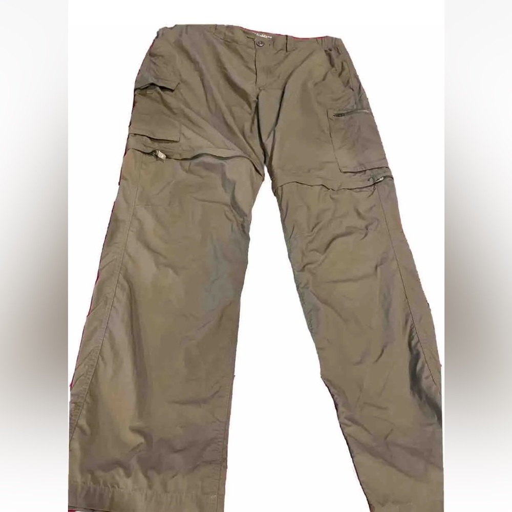COLUMBIA 40 Brown hiking pants Zip Off Leg Omni Shade cargo Pocket Straight mens